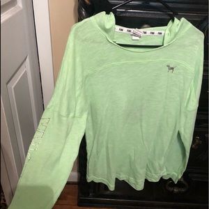 Lime Green open back Pink hoodie